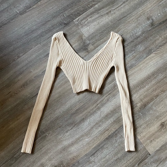 CREME CROP-TOP - Picture 3 of 5